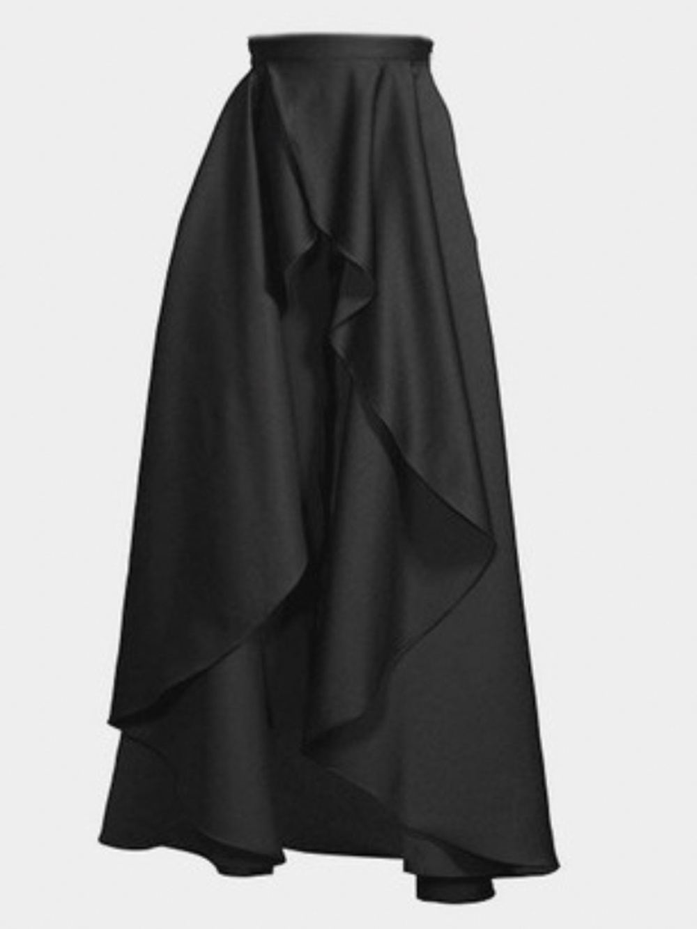 Jay Godfrey Black Satin Asymmetrical Satin Skirt in Size 0